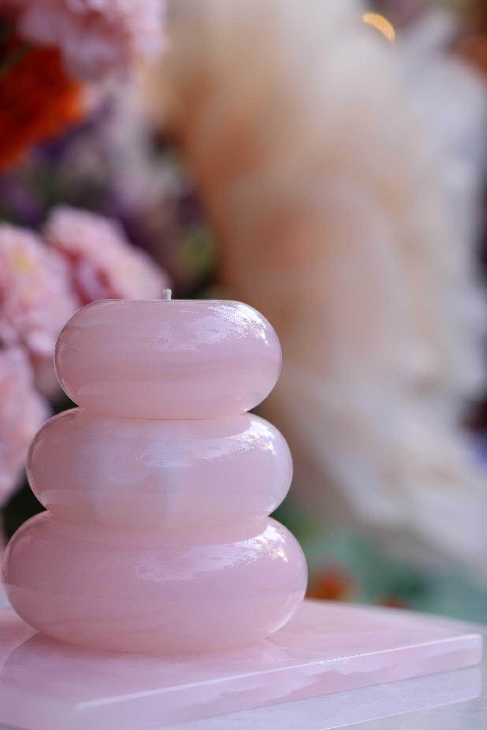 Pink Onyx Chubby Candle Holder