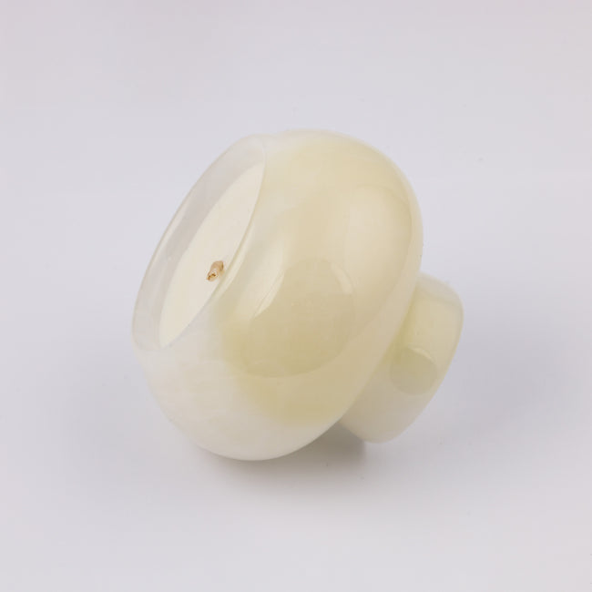 Alabaster White Onyx Mushroom Candle