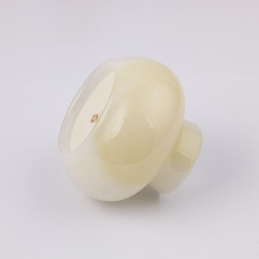 Alabaster White Onyx Mushroom Candle