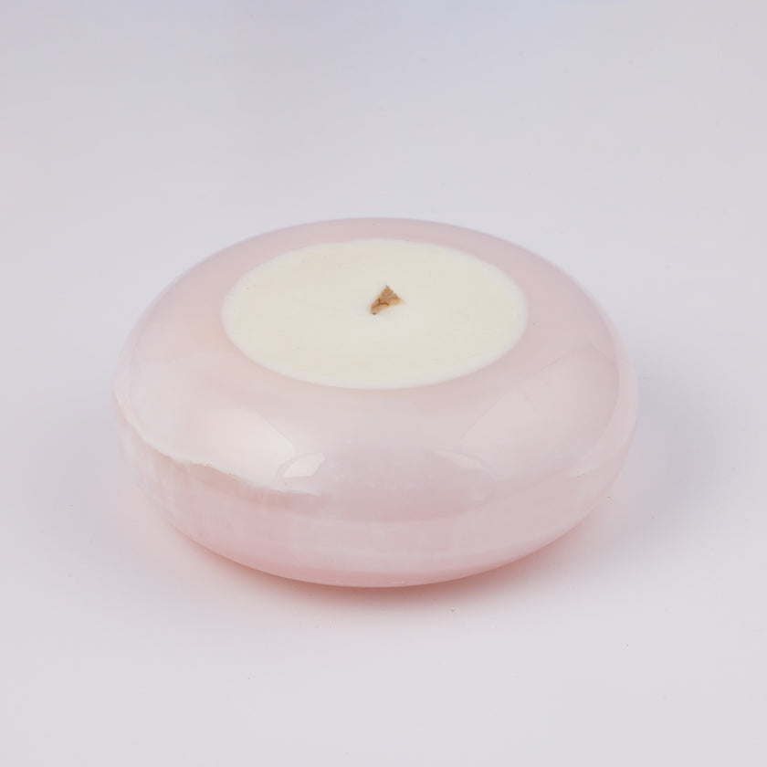 Pink Onyx Chubby Candle Holder