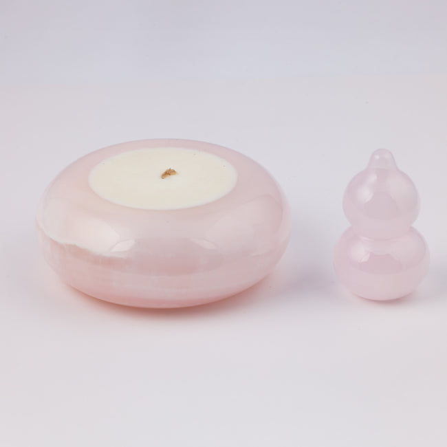 Pink Onyx Chubby Candle Holder