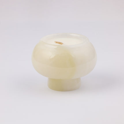 Alabaster White Onyx Mushroom Candle