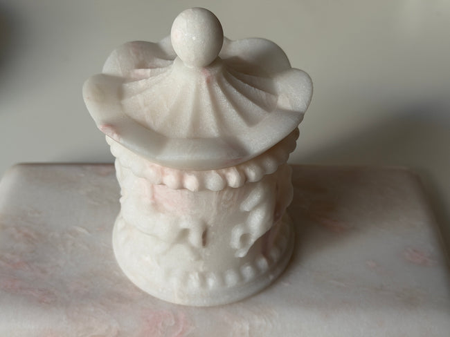 Pastel Rainbow Rose Carousel Carriage Scented Candle Jar