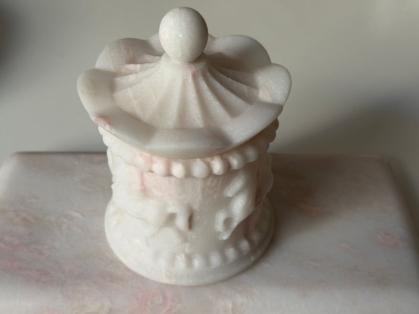 Pastel Rainbow Rose Carousel Carriage Scented Candle Jar